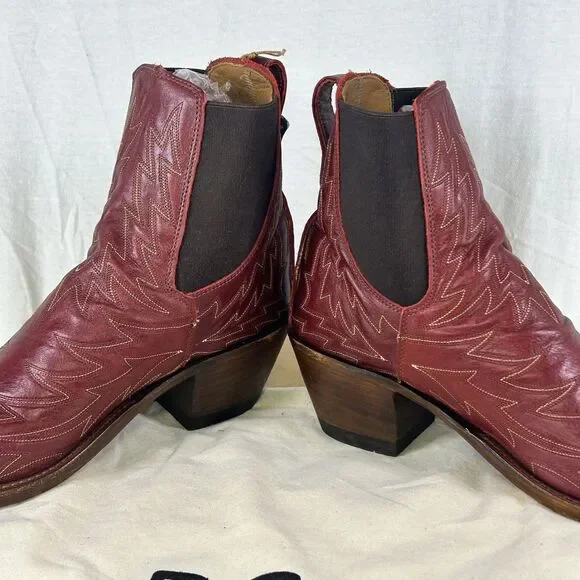 RRL Double RL Ralph Lauren Lottie Red Leather Cowboy Boots Women’s 8.5B NIB USA - Picture 6 of 11